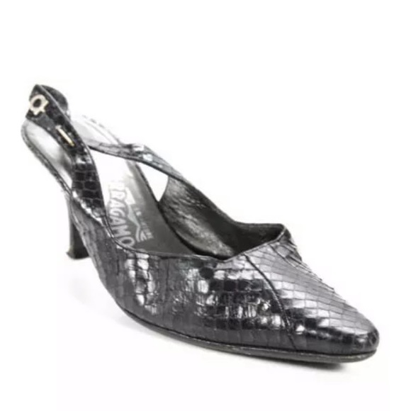 Salvatore Ferragamo Shoes - SALVATORE FERRAGAMO BLACK SNAKESKIN SIZE 7.5 Salvatore Ferragamo Shoes - SALVATORE FERRAGAMO BLACK SNAKESKIN SIZE 7.5